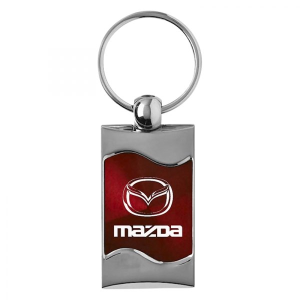 Autogold® - Mazda Burgundy Rectangular Wave Key Chain