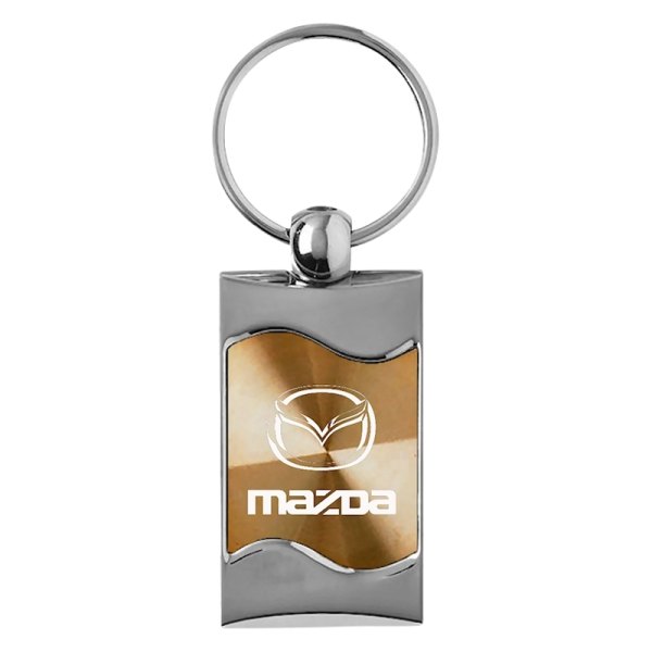 Autogold® - Mazda Gold Rectangular Wave Key Chain