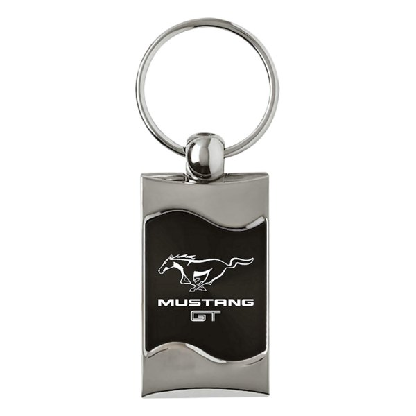 Autogold® - Mustang GT Black Rectangular Wave Key Chain