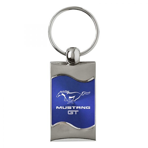 Autogold® - Mustang GT Blue Rectangular Wave Key Chain