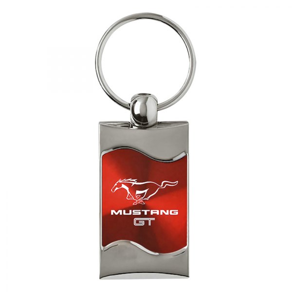 Autogold® - Mustang GT Red Rectangular Wave Key Chain