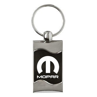Autogold® - Mopar Black Rectangular Wave Key Chain