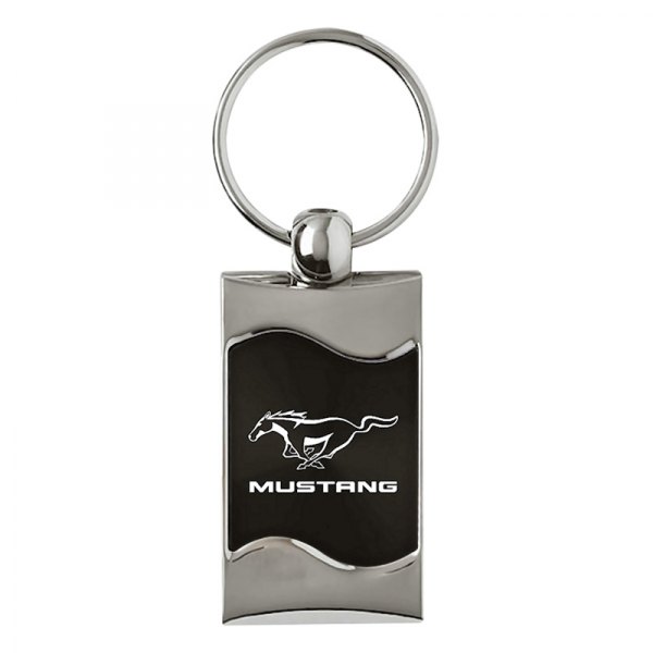 Autogold® - Mustang Black Rectangular Wave Key Chain