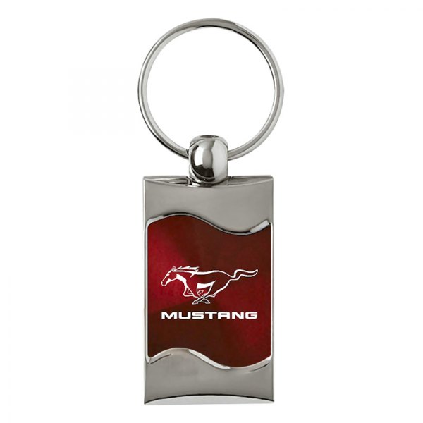 Autogold® - Mustang Burgundy Rectangular Wave Key Chain