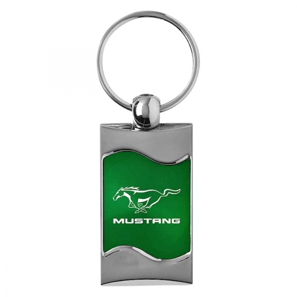Autogold® - Mustang Green Rectangular Wave Key Chain