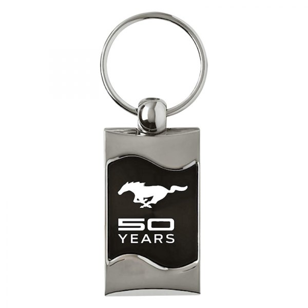 Autogold® - Mustang 50th Anniversary Black Rectangular Wave Key Chain