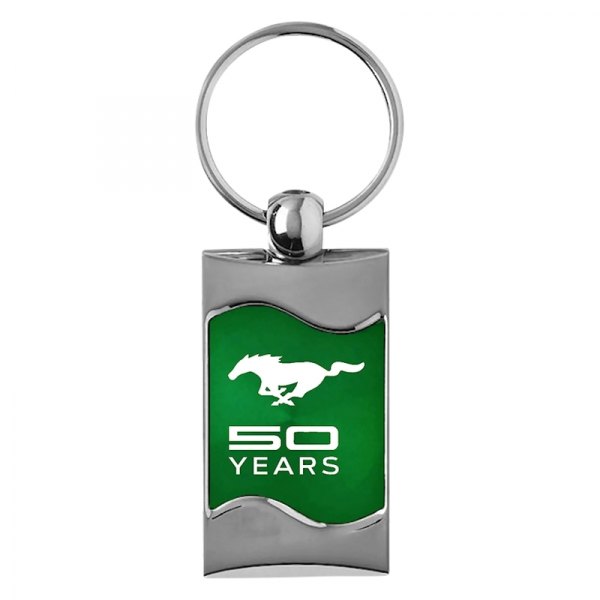 Autogold® - Mustang 50 Years Green Rectangular Wave Key Chain