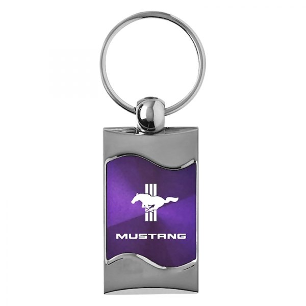 Autogold® - Mustang Tri-Bar Purple Rectangular Wave Key Chain