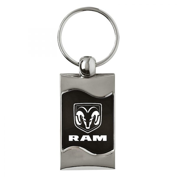 Autogold® - Ram Logo Black Rectangular Wave Key Chain