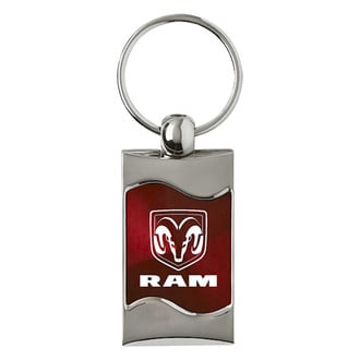 Autogold® - Ram Logo Burgundy Rectangular Wave Key Chain
