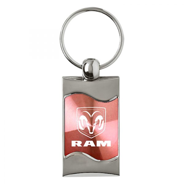 Autogold® - Ram Logo Pink Rectangular Wave Key Chain