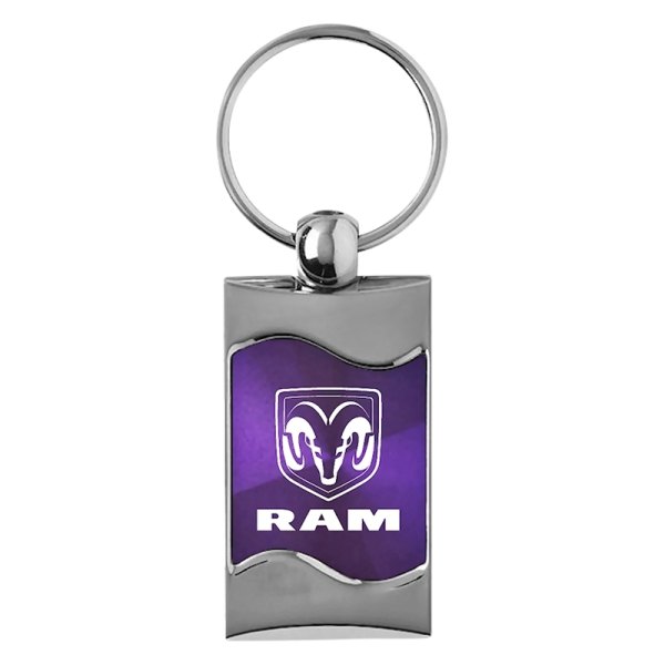 Autogold® - Ram Logo Purple Rectangular Wave Key Chain