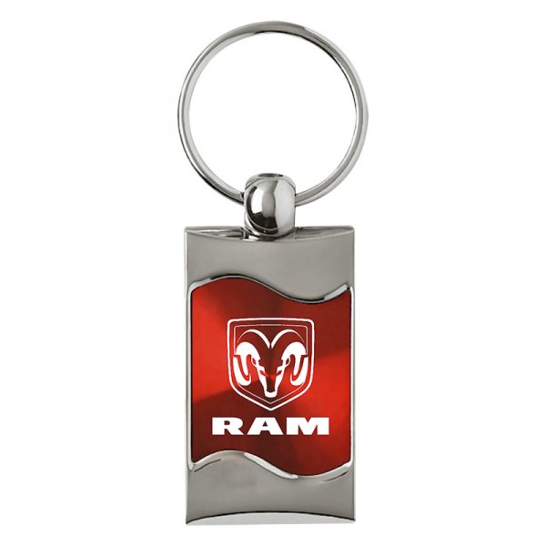 Autogold® - Ram Logo Red Rectangular Wave Key Chain