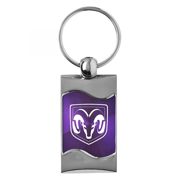 Autogold® - Ram Head Logo Purple Rectangular Wave Key Chain