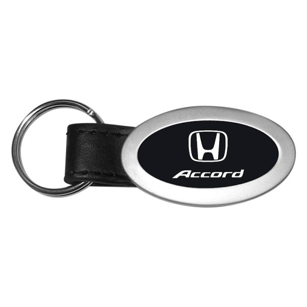 Autogold® - Accord Black Oval Leather Key Chain