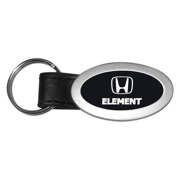 Autogold® - Element Black Oval Leather Key Chain