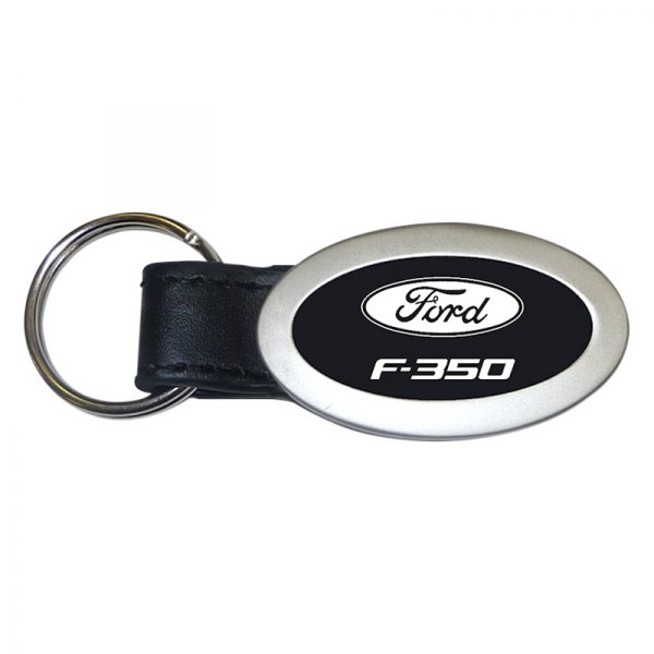Autogold® - F-350 Black Oval Leather Key Chain