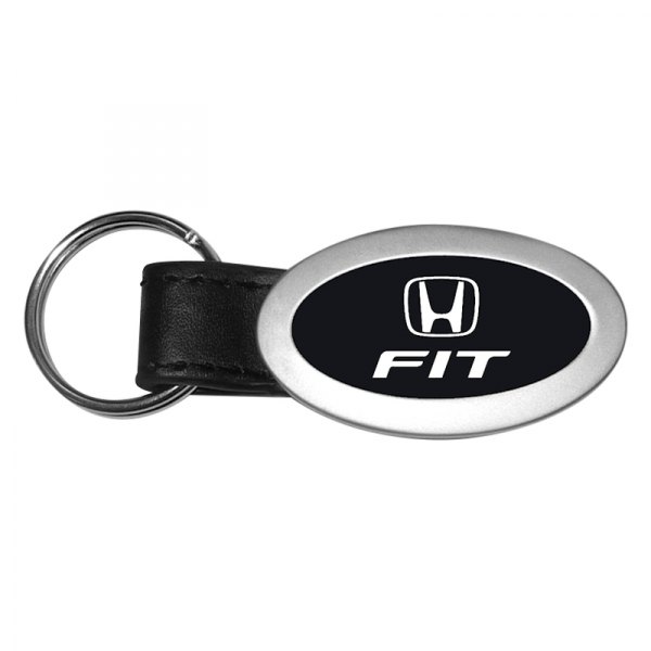 Autogold® - Fit Black Oval Leather Key Chain