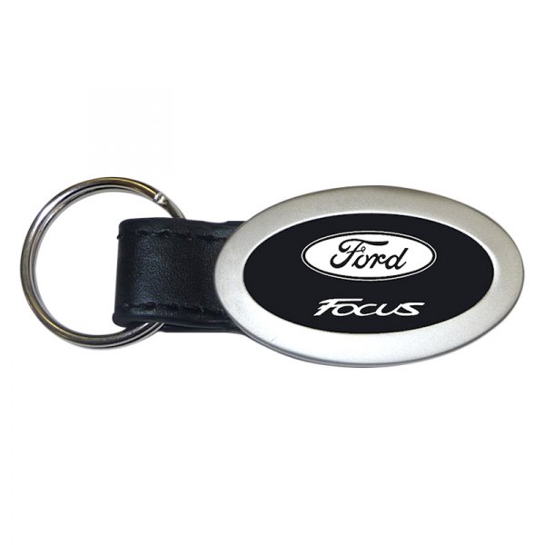 Autogold® - Focus Black Oval Leather Key Chain