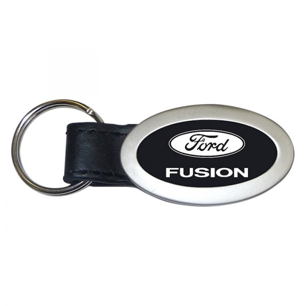 Autogold® - Fusion Black Oval Leather Key Chain