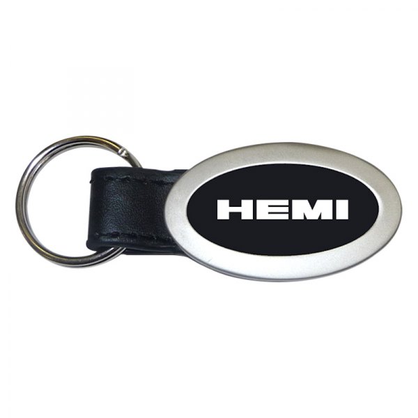 Autogold® - Hemi Black Oval Leather Key Chain