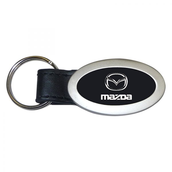 Autogold® - Mazda Black Oval Leather Key Chain