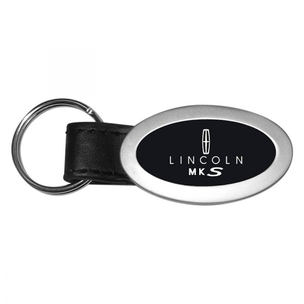 Autogold® - MKS Black Oval Leather Key Chain