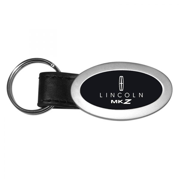 Autogold® - MKZ Black Oval Leather Key Chain