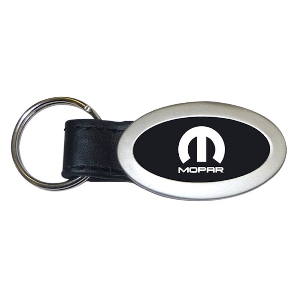 Autogold® - Mopar Black Oval Leather Key Chain