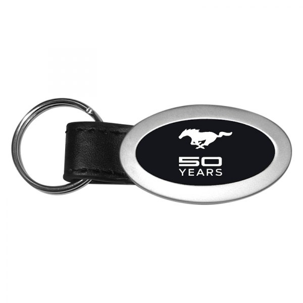 Autogold® - Mustang 50 Years Black Oval Leather Key Chain