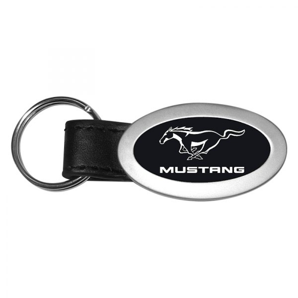 Autogold® - Mustang Black Oval Leather Key Chain