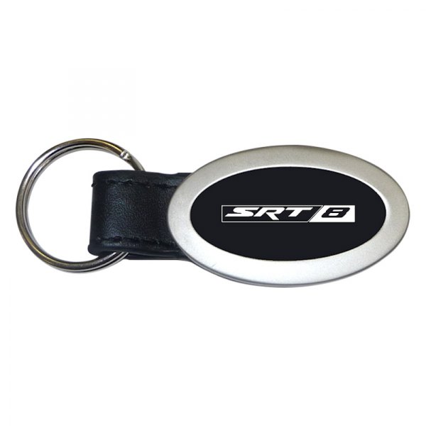 Autogold® - SRT8 Black Oval Leather Key Chain