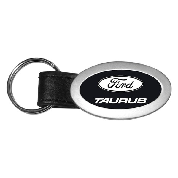 Autogold® - Taurus Black Oval Leather Key Chain