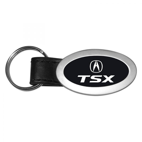 Autogold® - TSX Black Oval Leather Key Chain