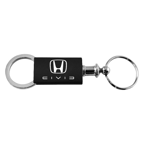 Autogold® - Civic Reversed C Black Anodized Aluminum Valet Key Chain