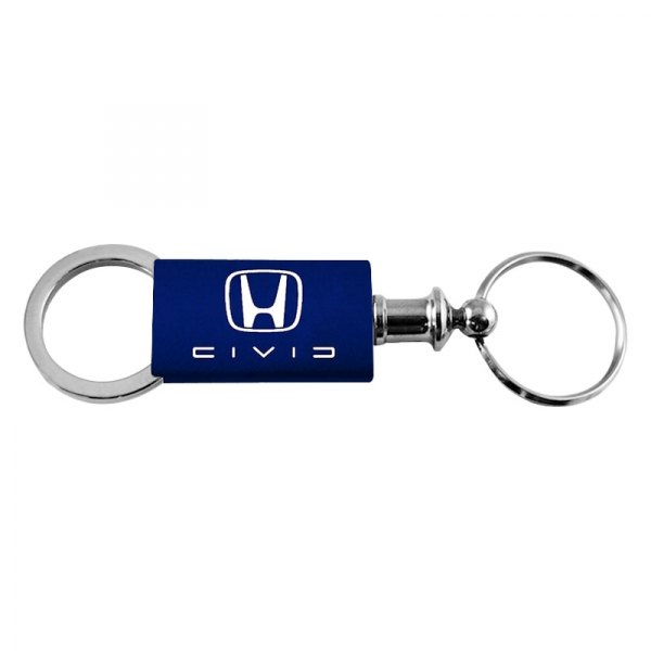 Autogold® - Civic Reversed C Navy Anodized Aluminum Valet Key Chain