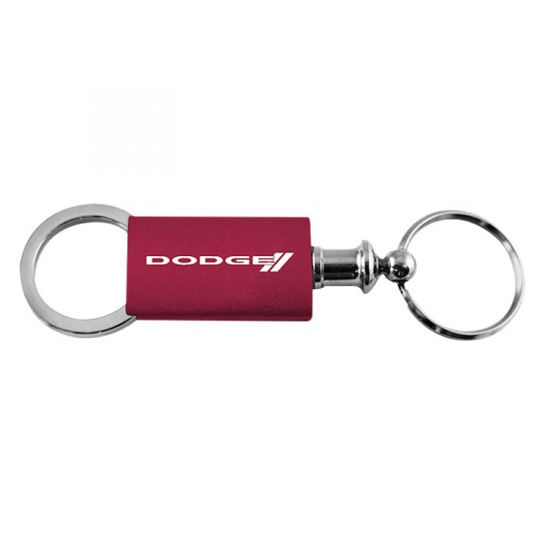 Autogold® - Dodge Stripe Logo Burgundy Anodized Aluminum Valet Key Chain