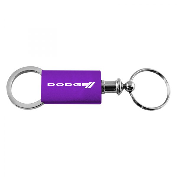 Autogold® - Dodge Stripe Logo Purple Anodized Aluminum Valet Key Chain