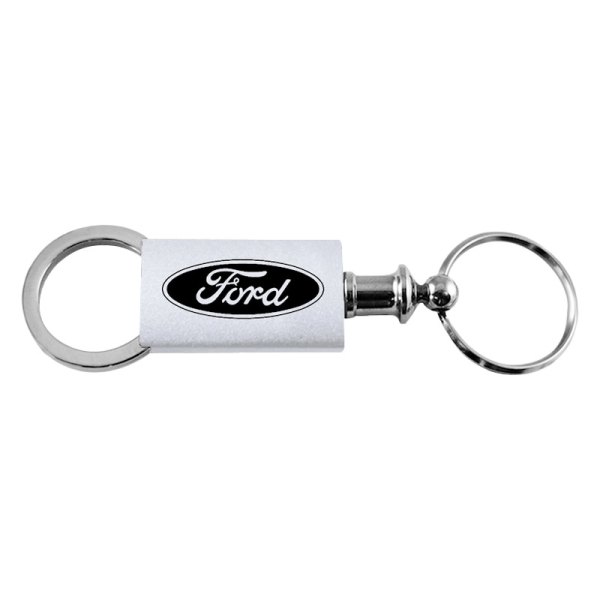 Autogold® - Ford Silver Anodized Aluminum Valet Key Chain