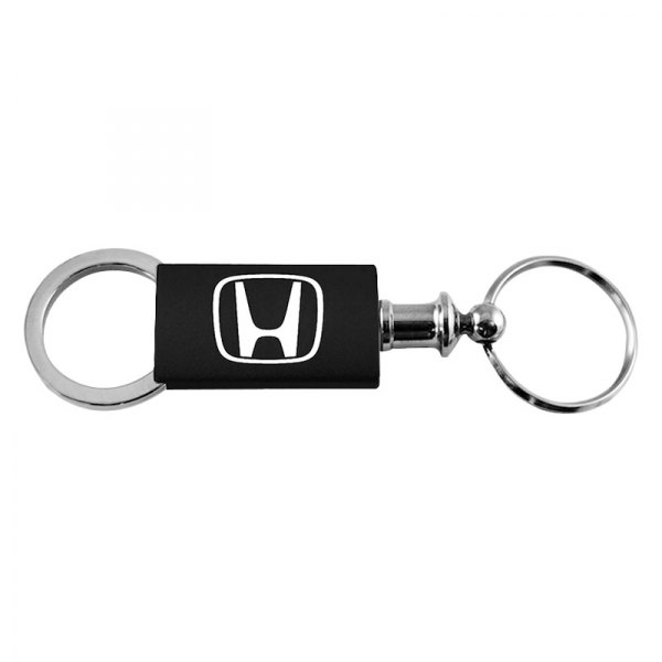 Autogold® - Honda "H" Black Anodized Aluminum Valet Key Chain