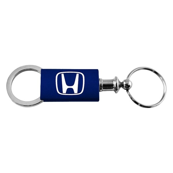 Autogold® - Honda "H" Navy Anodized Aluminum Valet Key Chain