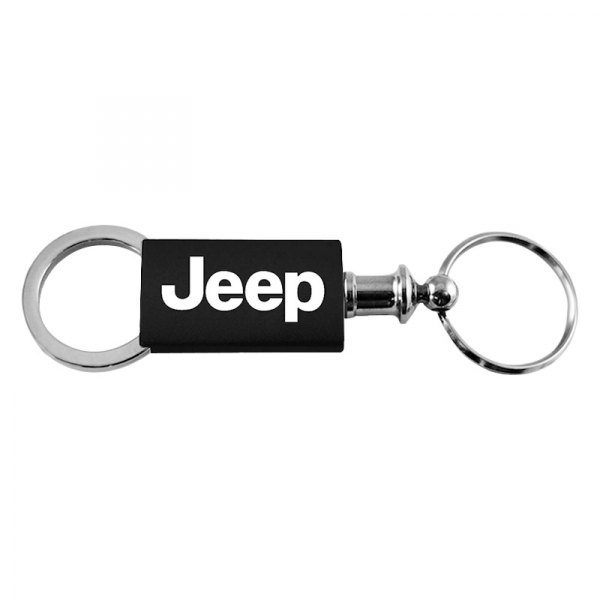 Autogold® - Jeep Black Anodized Aluminum Valet Key Chain