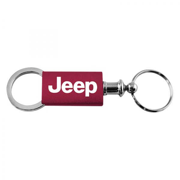 Autogold® - Jeep Burgundy Anodized Aluminum Valet Key Chain