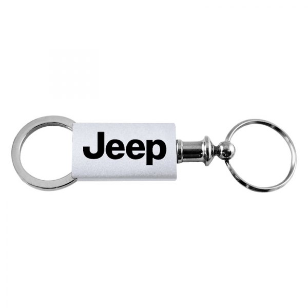 Autogold® - Jeep Silver Anodized Aluminum Valet Key Chain