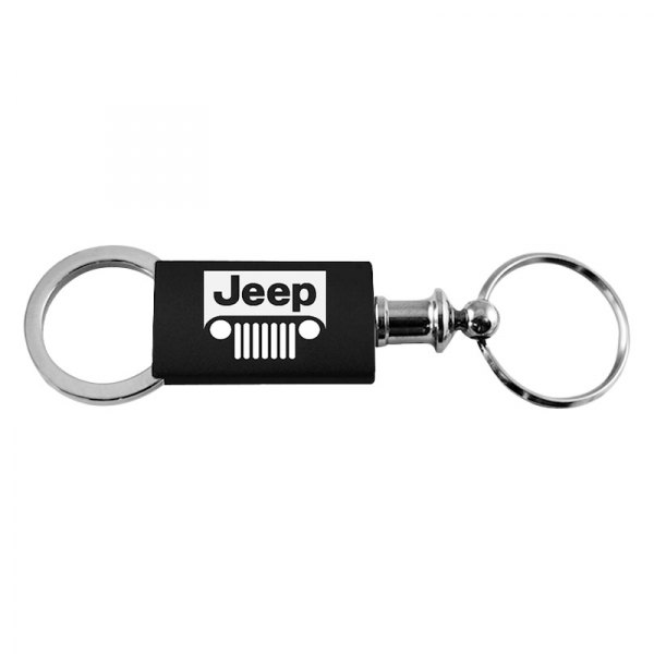Autogold® - Jeep Grille Black Anodized Aluminum Valet Key Chain