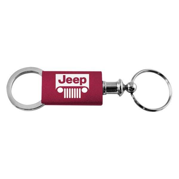 Autogold® - Jeep Grille Burgundy Anodized Aluminum Valet Key Chain