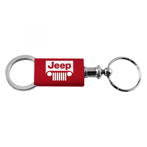 Autogold® - Jeep Grille Red Anodized Aluminum Valet Key Chain