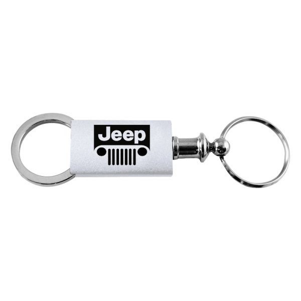 Autogold® - Jeep Grille Silver Anodized Aluminum Valet Key Chain