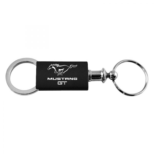 Autogold® - Mustang GT Black Anodized Aluminum Valet Key Chain