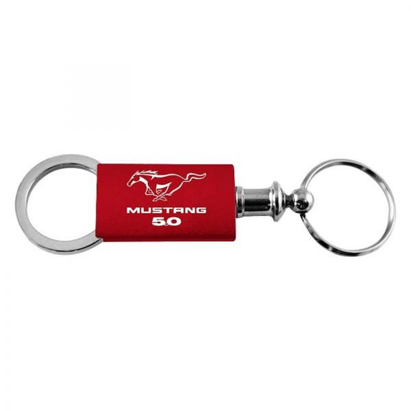 Autogold® - Mustang 5.0 Red Anodized Aluminum Valet Key Chain